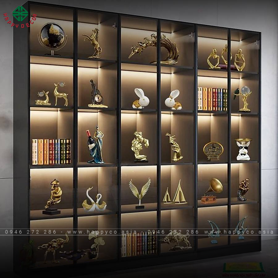 Tủ cánh kính trưng bày do Happy Decor thiết kế và thi công