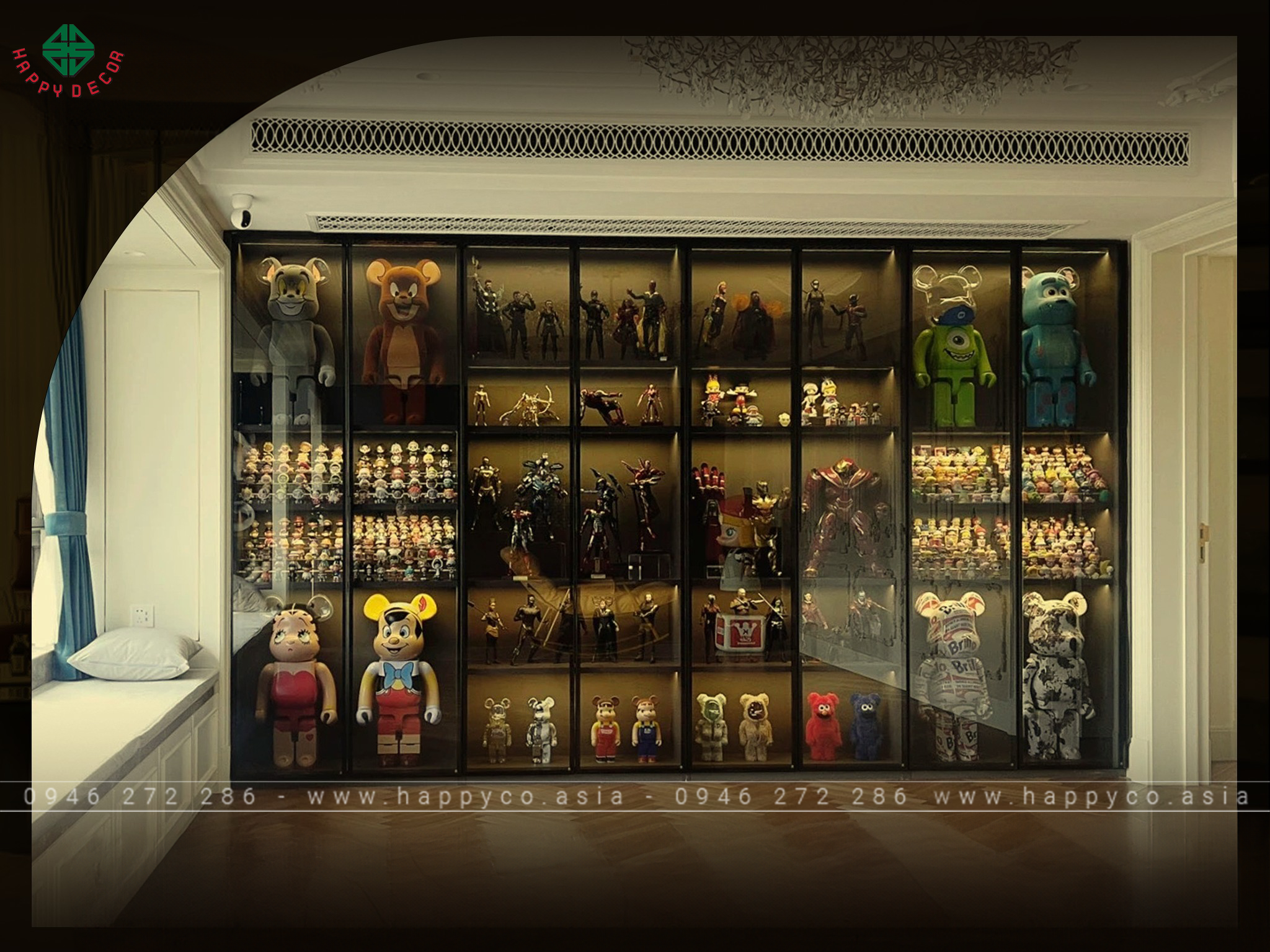 Tủ trưng bày phòng khách đẹp, hiện đại - Mẫu 08