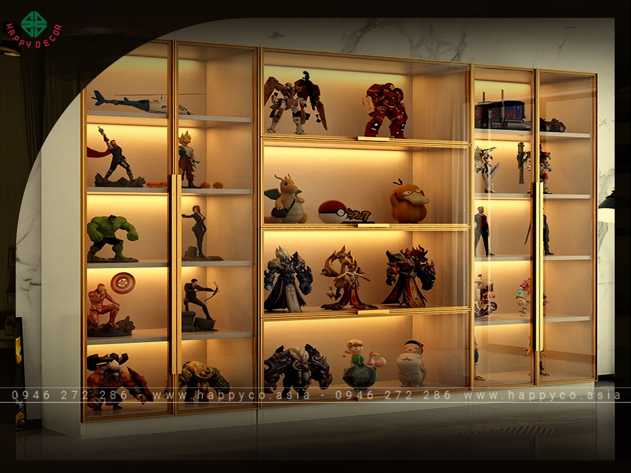 Tủ trưng bày phòng khách đẹp, hiện đại - Mẫu 06