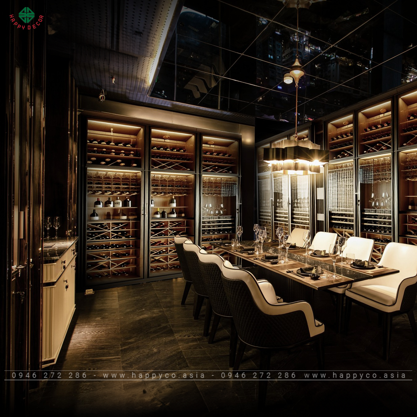 Tủ rượu trưng bày phòng khách đẹp - Mẫu 02