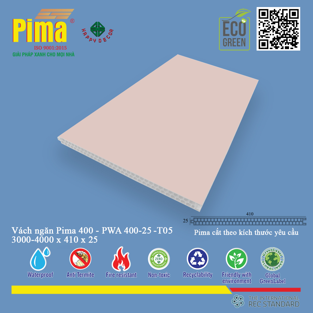 Vách ngăn Pima đảm bảo độ bền cao và khả năng chịu lực tốt