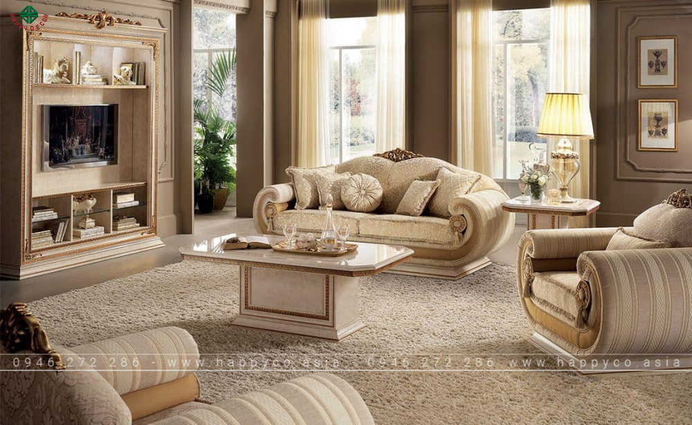 Vách Tivi bằng gỗ tự nhiên - Mẫu 03