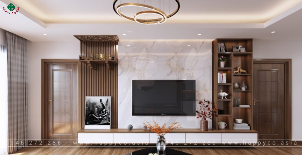 Vách Tivi phòng khách - Mẫu 13