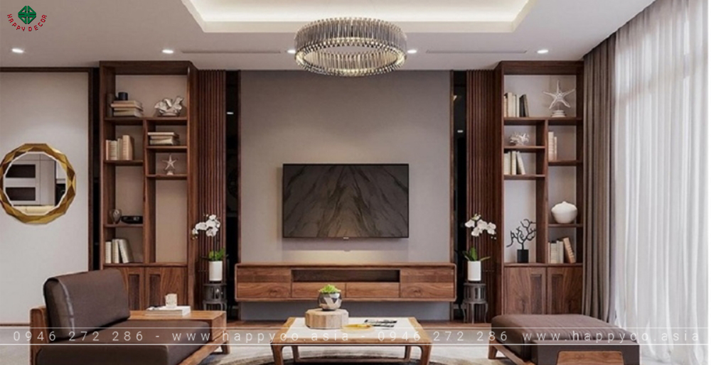 Vách Tivi phòng khách - Mẫu 14