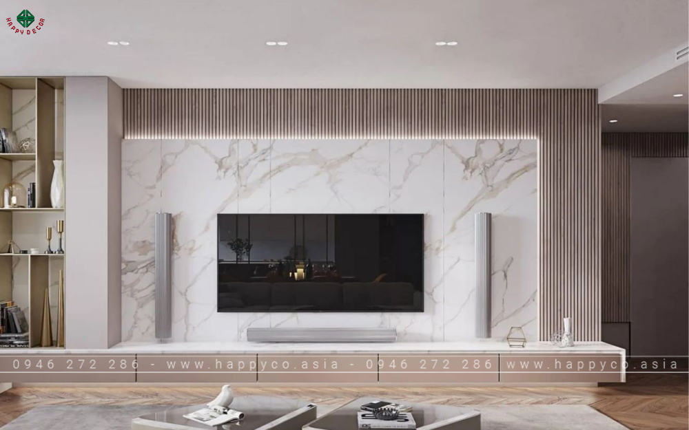 Vách Tivi LED hiện đại - Mẫu 06