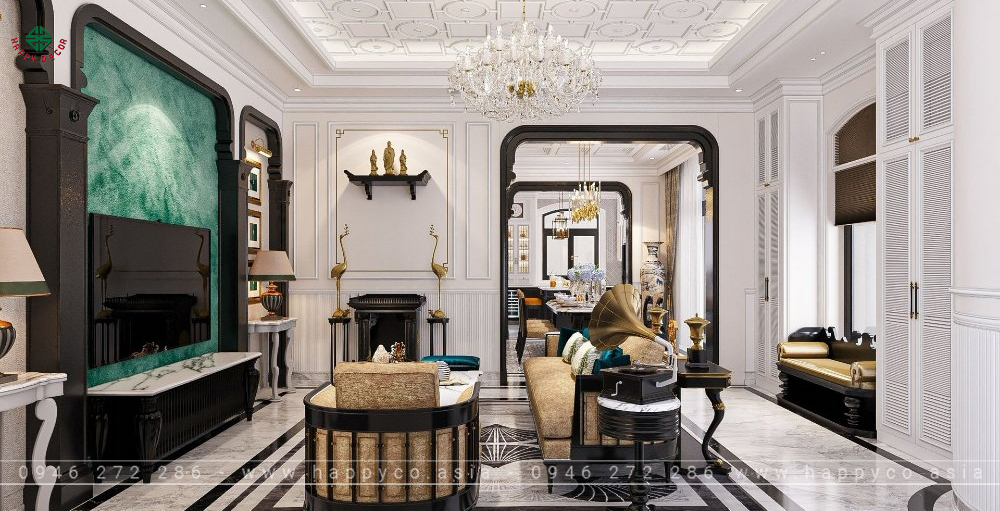 Xu hướng Vách Tivi phòng khách hiện đại 2024 - Mẫu 10