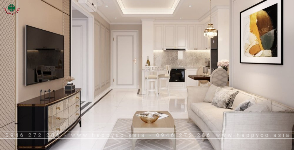 Xu hướng Vách Tivi phòng khách hiện đại 2024 - Mẫu 11