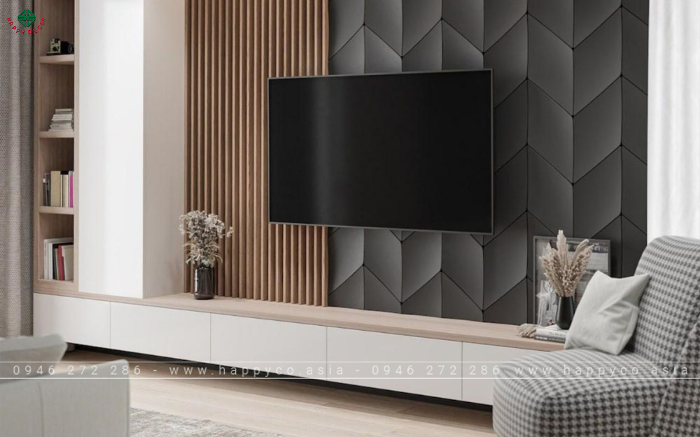 Vách Tivi LED hiện đại - Mẫu 08