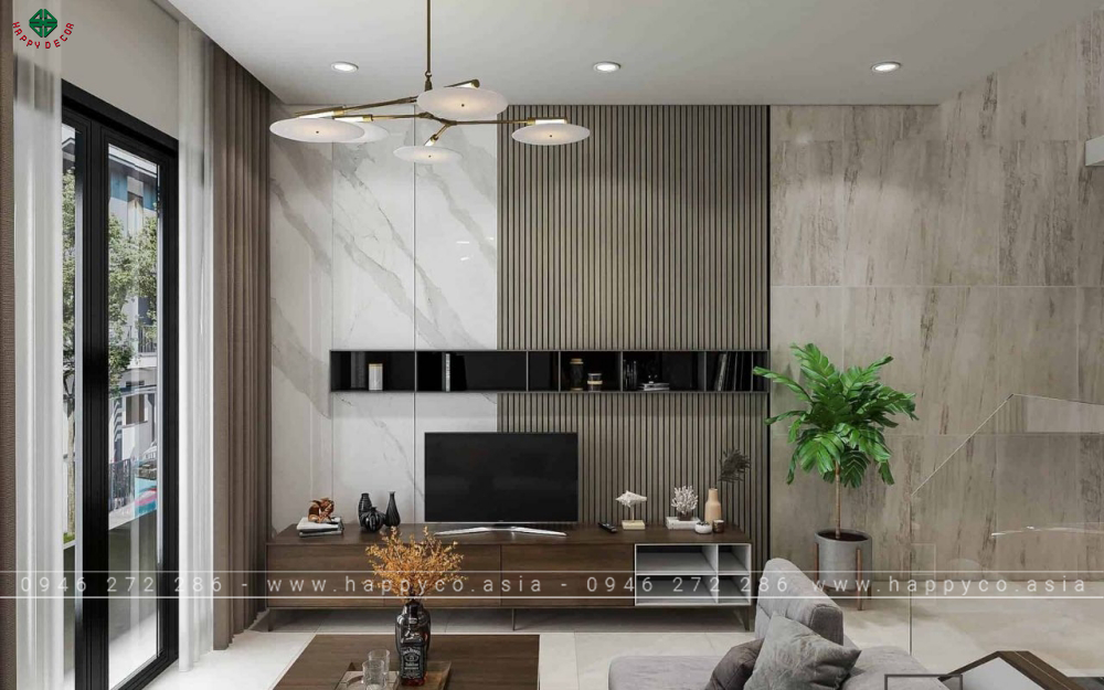 Vách Tivi Phong Cách Scandinavian- Mẫu 09