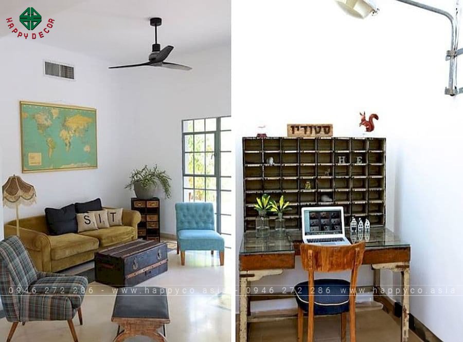 Mẫu Thiết Kế Phòng Khách Vintage Phong Cách 2