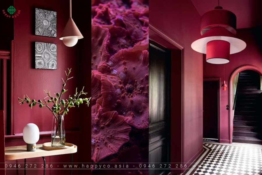 Xu hướng bắt trend màu đỏ Viva Magenta vào nội thất