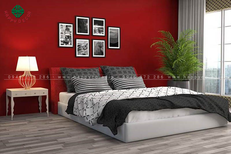 Màu sắc tạo điểm nhấn cho phòng ngủ