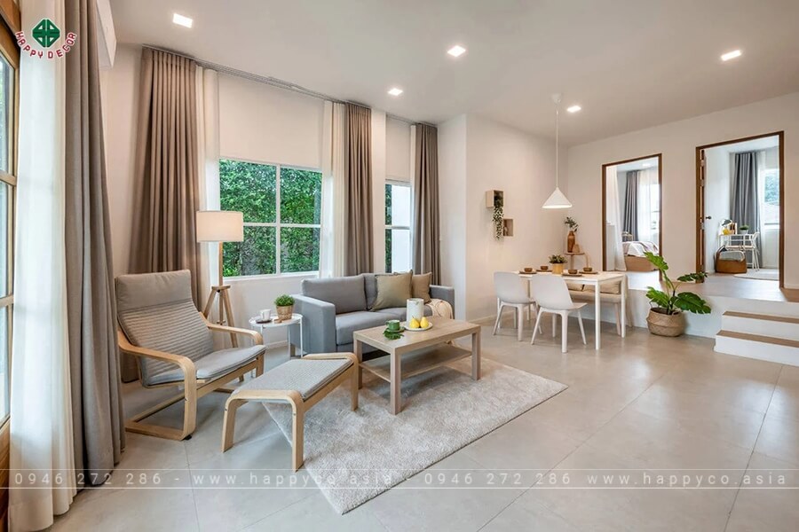 Phòng khách thoáng đãng với thiết kế mở Phòng khách thoáng đãng với thiết kế mở