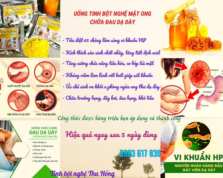 Tinh bột nghệ và mật ong chữa đau dạ dày khỏi vĩnh viễn Tinh bột nghệ và mật ong chữa đau dạ dày khỏi vĩnh viễn