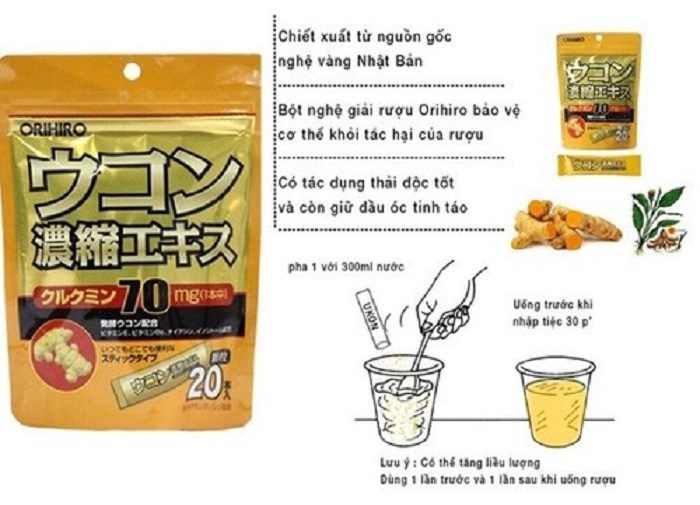 Thành phần Bột nghệ giải rượu Orihiro Thành phần Bột nghệ giải rượu Orihiro