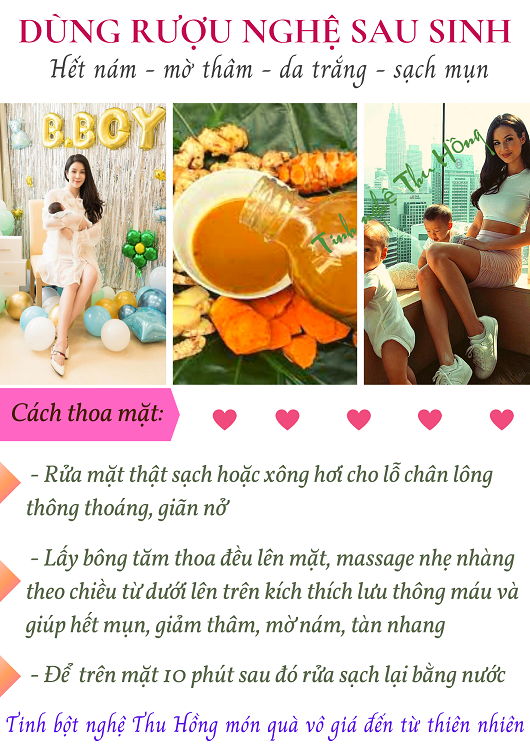 Cách thoa rượu nghệ sau sinh lên da mặt Cách thoa rượu nghệ sau sinh lên da mặt