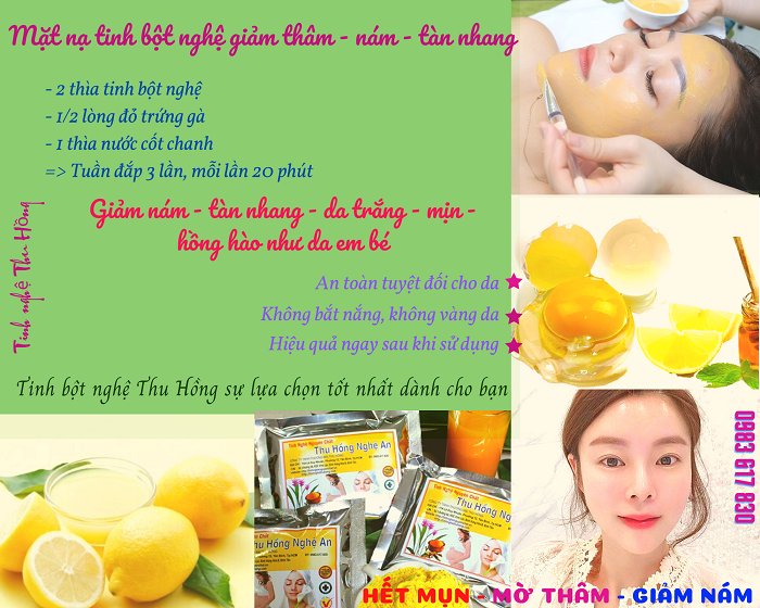 Cách làm mặt nạ tinh bột nghệ giảm thâm - nám - tàn nhang hiệu quả Cách làm mặt nạ tinh bột nghệ giảm thâm - nám - tàn nhang hiệu quả