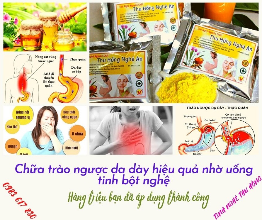 Trào ngược dạ dày uống tinh bột nghệ hiệu quả Trào ngược dạ dày uống tinh bột nghệ hiệu quả