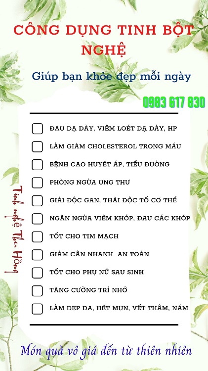 Công dụng của tinh bột nghệ trên cả tuyệt vời Công dụng của tinh bột nghệ trên cả tuyệt vời