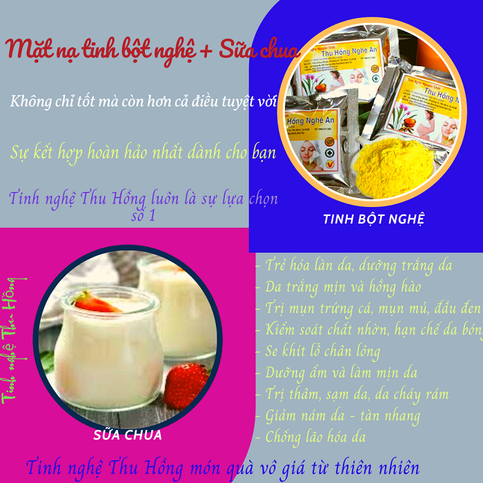 Mặt nạ tinh bột nghệ với sữa chua chăm sóc da đẹp vạn người mê Mặt nạ tinh bột nghệ với sữa chua chăm sóc da đẹp vạn người mê