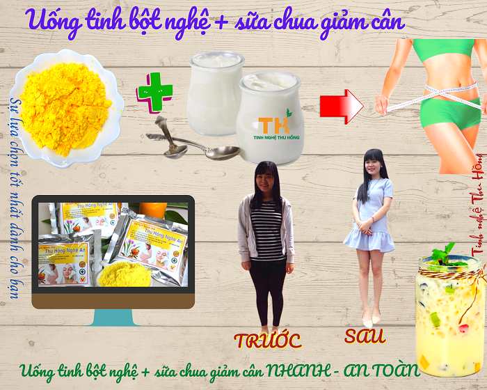 Giảm cân bằng tinh bột nghệ với sữa chua không đường Giảm cân bằng tinh bột nghệ với sữa chua không đường