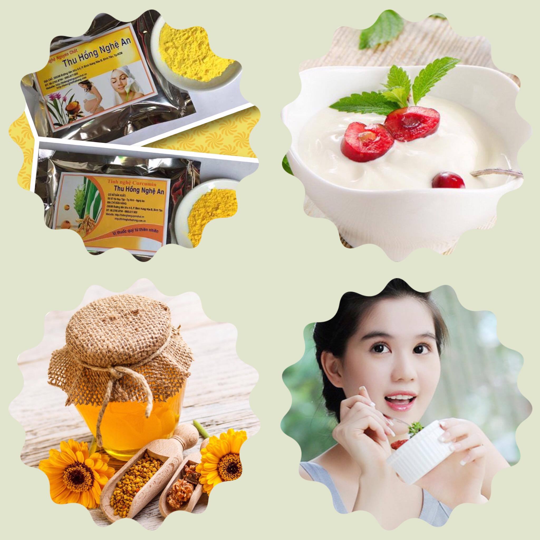 Mặt nạ trị nám từ tinh bột nghệ + sữa chua và mật ong Mặt nạ trị nám từ tinh bột nghệ + sữa chua và mật ong