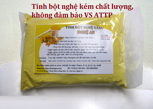 Tinh bột nghệ không đảm bảo chất lượng Tinh bột nghệ không đảm bảo chất lượng