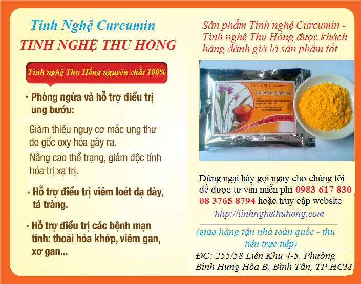 Tinh nghệ curucmin hỗ trợ phòng ngừa ung thư hiệu quả