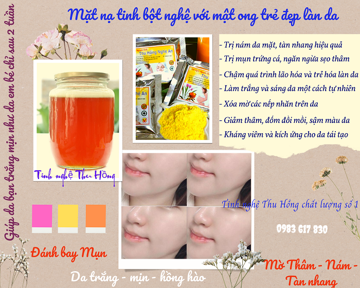 Mặt nạ nghệ mật ong có tác dụng trẻ đẹp làn da Mặt nạ nghệ mật ong có tác dụng trẻ đẹp làn da