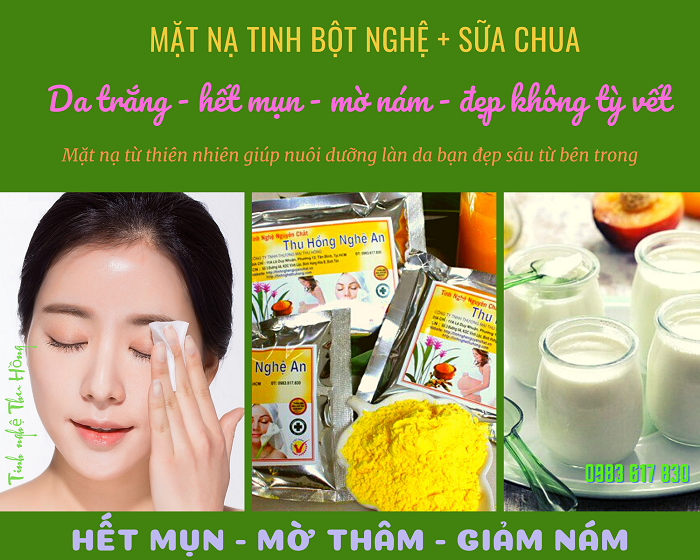 Mặt nạ tinh bột nghệ sữa chua da trắng hết mụn mờ thâm Mặt nạ tinh bột nghệ sữa chua da trắng hết mụn mờ thâm