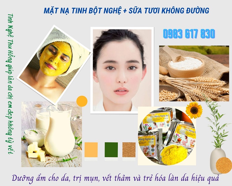 Mặt nạ tinh bột nghệ và sữa tươi không đường đẹp không tỳ vết Mặt nạ tinh bột nghệ và sữa tươi không đường đẹp không tỳ vết
