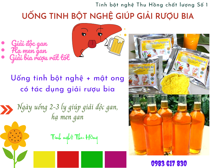 Uống tinh bột nghệ với mật ong giúp giải rượu bia Uống tinh bột nghệ với mật ong giúp giải rượu bia
