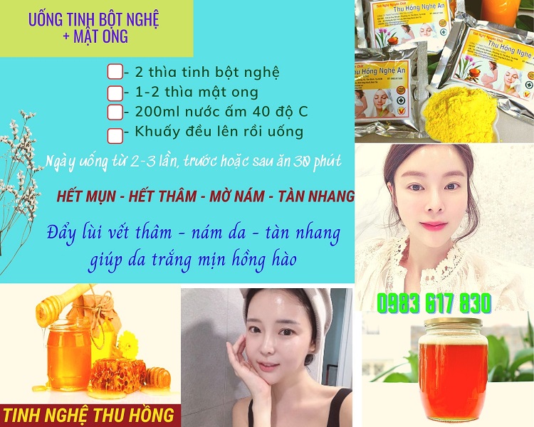 Cách uống tinh bột nghệ đẹp da với mật ong trẻ hóa làn da Cách uống tinh bột nghệ đẹp da với mật ong trẻ hóa làn da