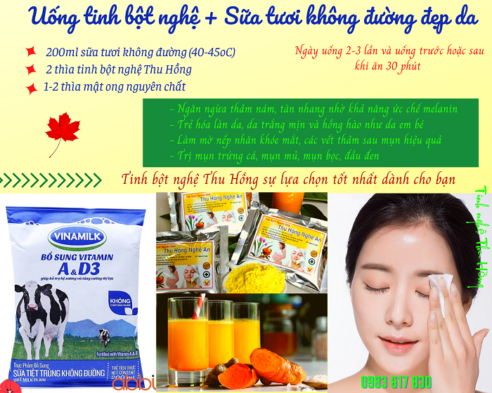Cách uống tinh bột nghệ đẹp da với sữa tươi chuẩn vị Cách uống tinh bột nghệ đẹp da với sữa tươi chuẩn vị