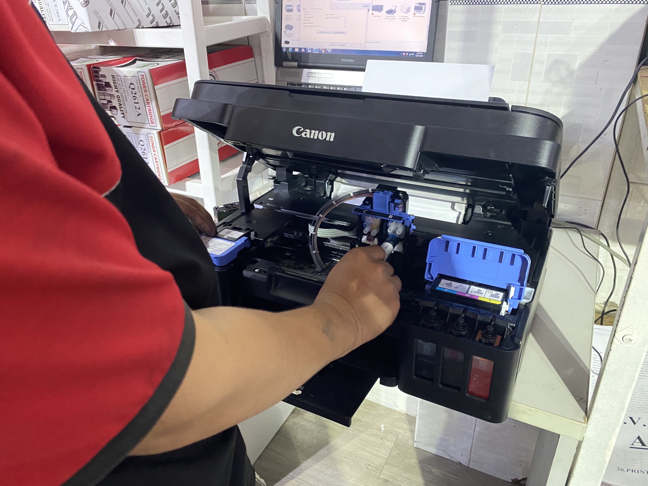 Phục hồi đầu phun bị nghẹt mực tại Long Thành - Đồng Nai Phục hồi đầu phun bị nghẹt mực tại Long Thành - Đồng Nai