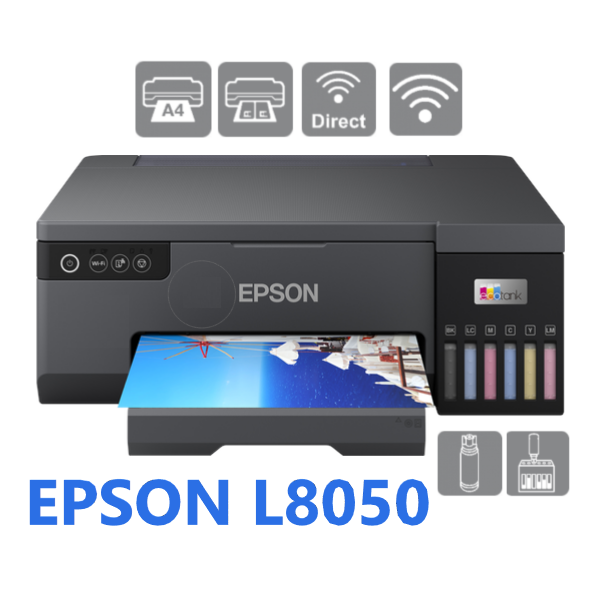 Máy in màu Epson L8050 có in Sticker, in tem nhãn được không Máy in Epson L8050 hỗ trợ kết nối USB và Wi-Fi