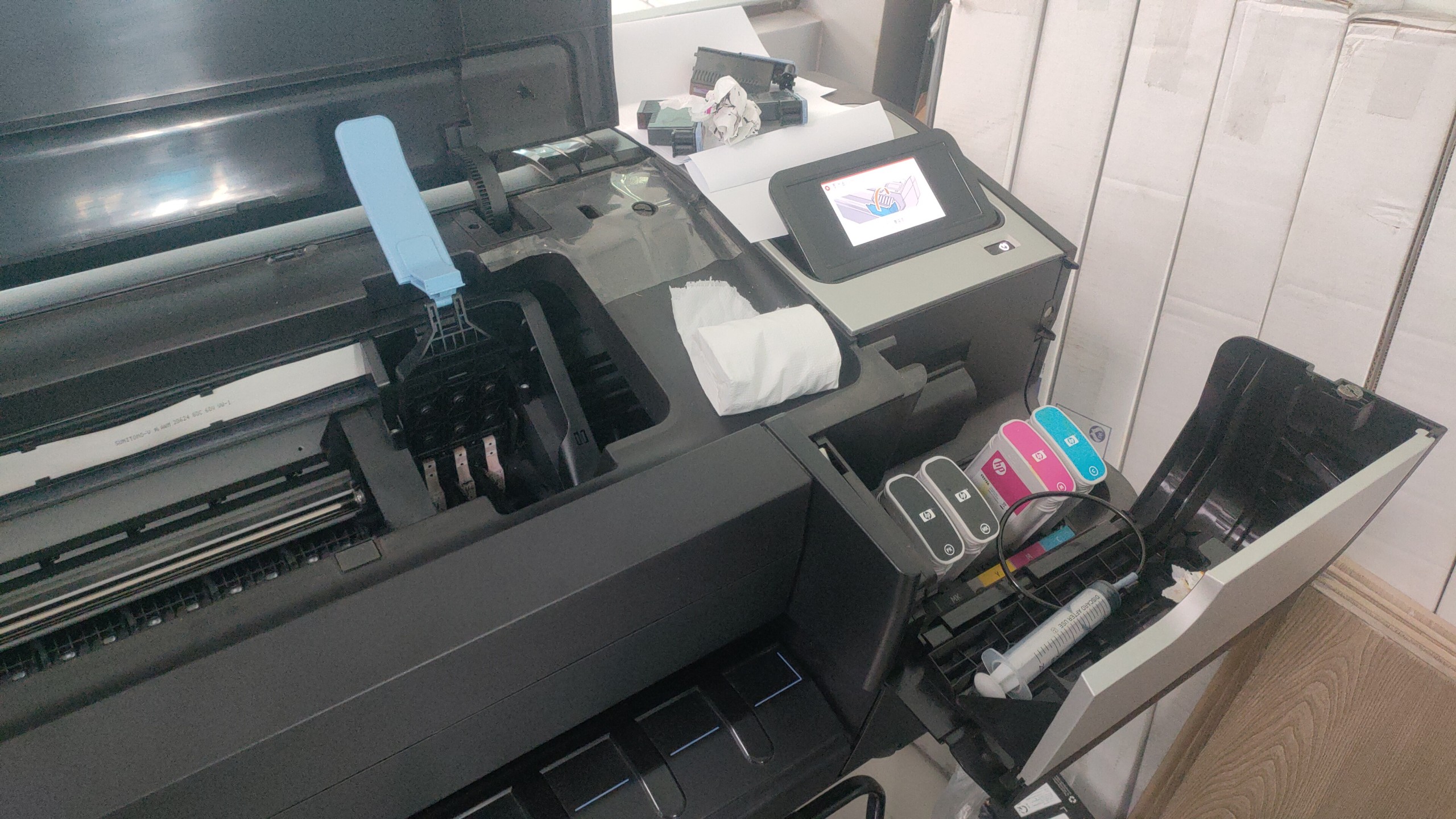 Bộ hệ thống mực liên tục máy in HP T610 khổ A0 Nhận lắp Bộ hệ thống mực liên tục máy in HP khổ A0