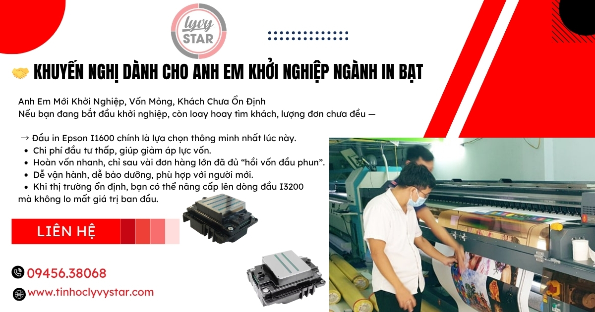 Nên chọn đầu in I1600 hay I3200 khi mua máy in bạt khởi nghiệp? Nên chọn đầu in I1600 hay I3200 khi mua máy in bạt khởi nghiệp?