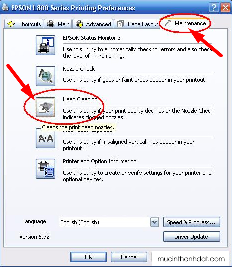 Sửa máy in phun màu Epson in sai màu, sọc màu tại Quảng Ngãi Hướng dấn cách làm sạch đầu phun màu Epson