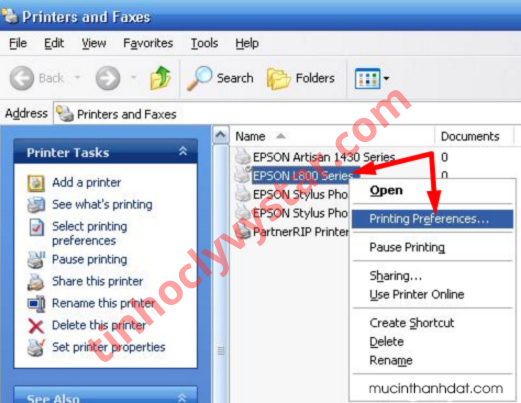 Sửa máy in phun màu Epson in sai màu, sọc màu tại Quảng Ngãi Hướng dấn khắc phục máy in phun màu Epson in sai màu, sọc màu
