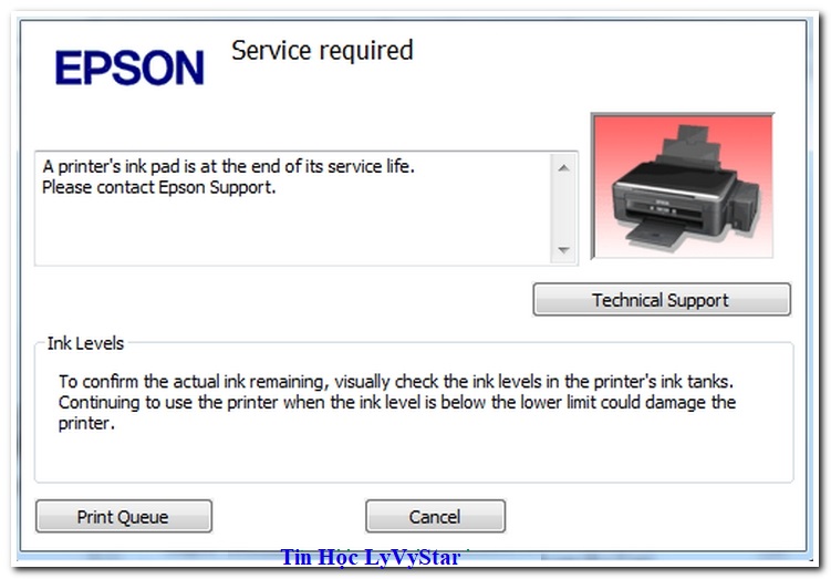 Máy in Epson L1800 báo lỗi tràn bộ đếm Máy in Epson L1800 báo lỗi tràn bộ đếm