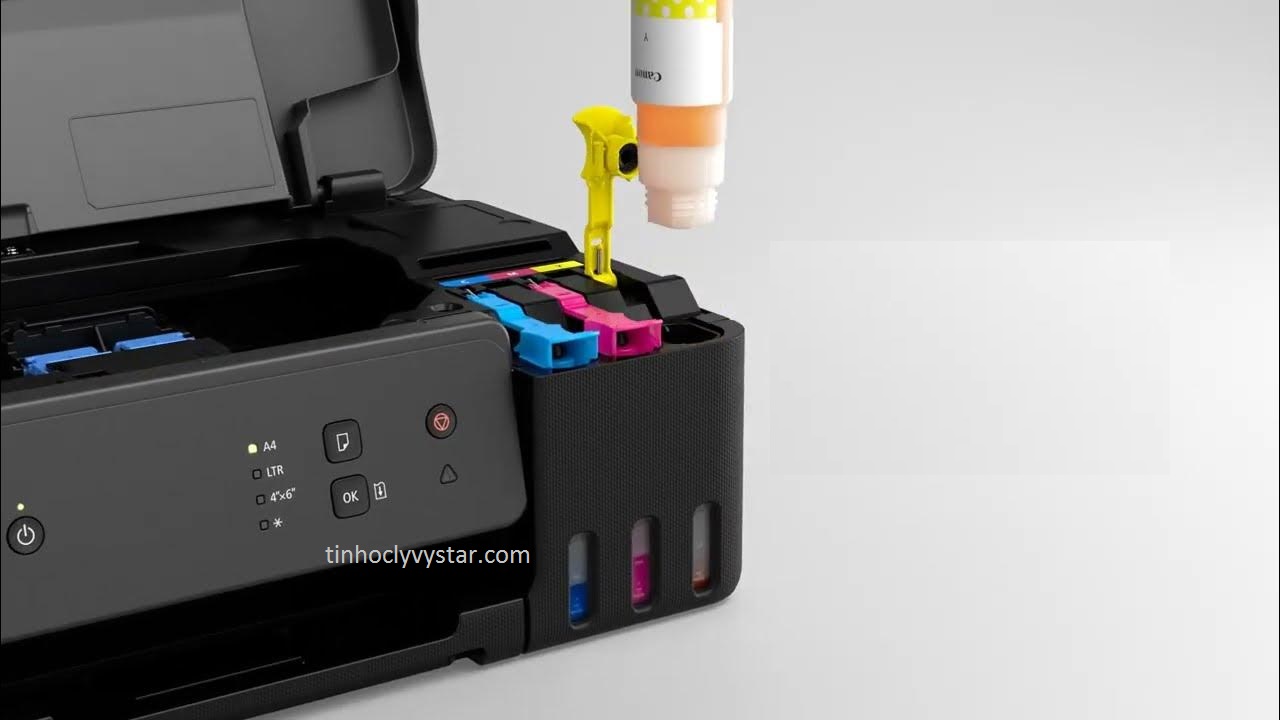 Máy In phun màu đơn năng Canon PIXMA G1730 Máy in phun màu PIXMA G1730 được thiết kế chống nhầm mực