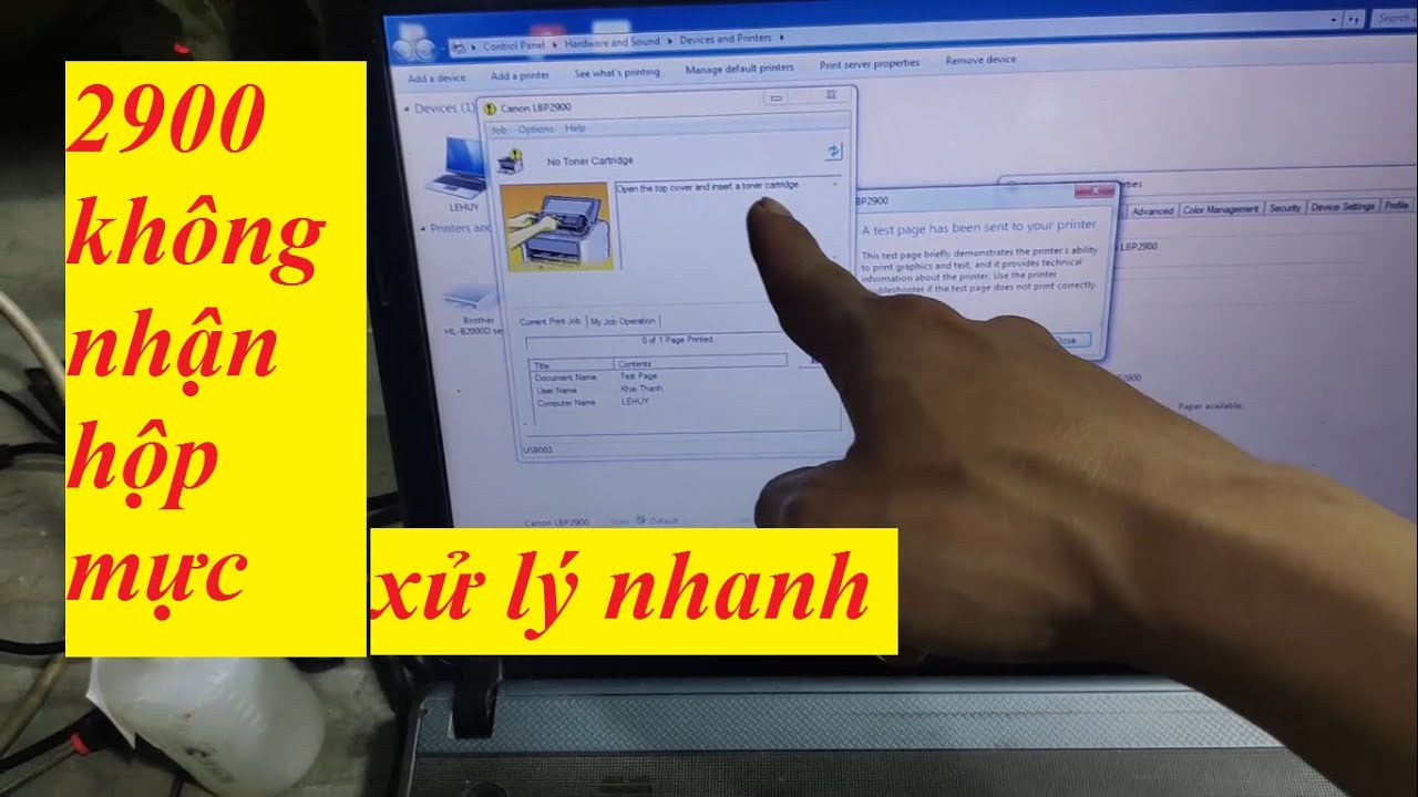 sửa máy in không nhận hộp mực tai Long Thành Đồng Nai Lỗi máy in Canon 2900 không nhận hộp mực