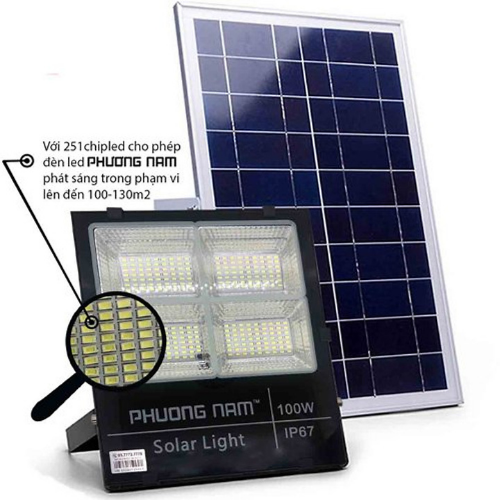 Đèn pha năng lượng mặt trời 100w 4 ô solar light giá rẻ