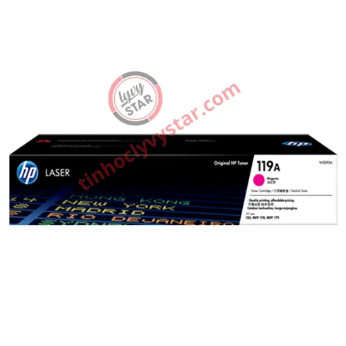 Hộp mực máy in laser màu HP 119A Magenta (W2093A) chính hãng.