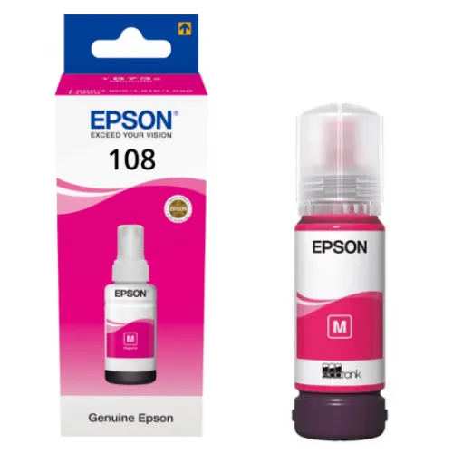Mực in Epson 108 Magenta chính hãng - Mực in Epson 108 màu đỏ chính hãng.