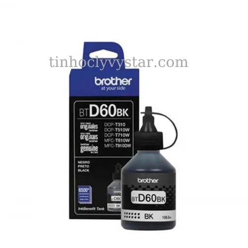 Mực máy in phun Brother BTD60BK ( đen ) chính hãng - dùng cho máy DCP-T310/ T510W/ 710W/ MFC-T810W/ T910W/ HL-T4000DW/ MFC-T4500DW - DCP-T220 - DCP-T520W - DCP-T720DW - DCP-T820DW - MFC-T920DW