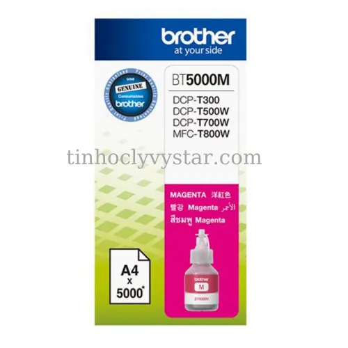 Mực máy in phun Brother BT5000M( màu đõ) chính hãng - dùng cho máy DCP-T300/ 700W/ MFC-T800W-DCP-T310/ T510W/ 710W/ MFC-T810W/ T910W/ HL-T4000DW/ MFC-T4500DW - DCP-T220 - DCP-T520W - DCP-T720DW - DCP-T820DW - MFC-T920DW