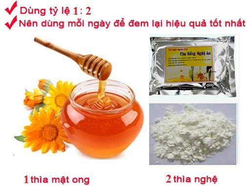 Dùng tinh bột nghệ và mật ong chữa đau dạ dày Dùng tinh bột nghệ và mật ong chữa đau dạ dày