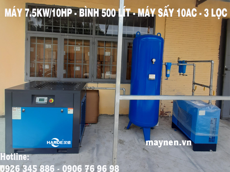 lắp đặt máy nén khí trục vít 10hp